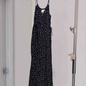 Black and White Polka Dot jumpsuit anthropologie Maeve